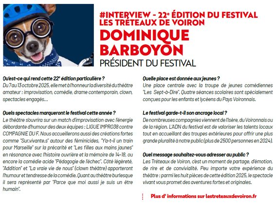 Les Tréteaux de Voiron - Mag A Voiron du 01-10-2025