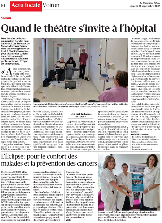 Les Tréteaux de Voiron - Le Dauphiné Libéré du 27-09-2025